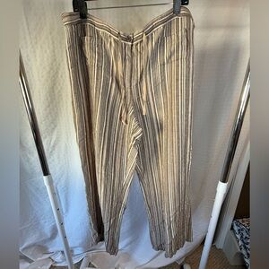 Lane Bryant Striped Wide Leg Pants in Brown and Tan